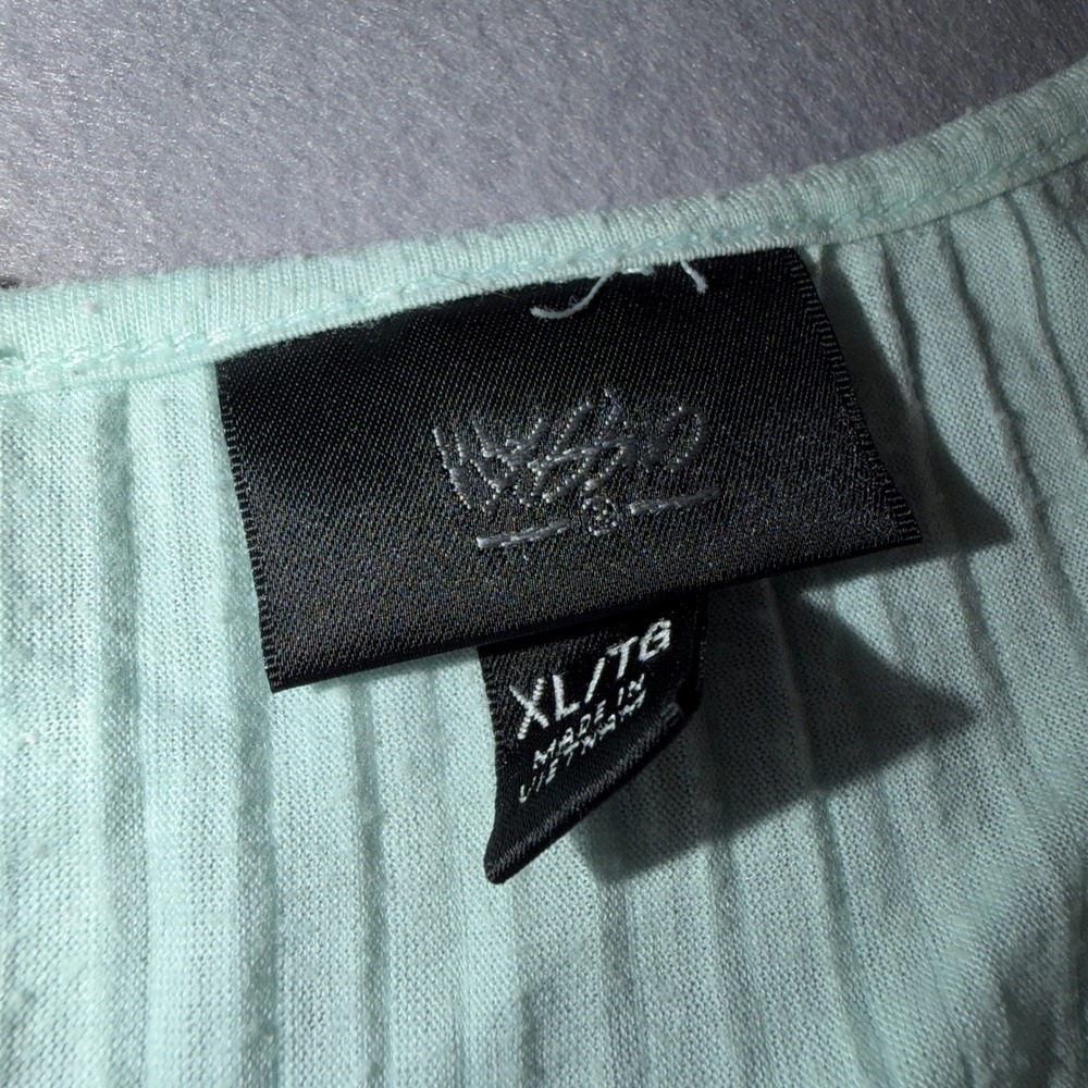 141 Mossimo Peplum Tank Top XL Mint Green Pleated Babydoll Sleeveless - Picture 2 of 5